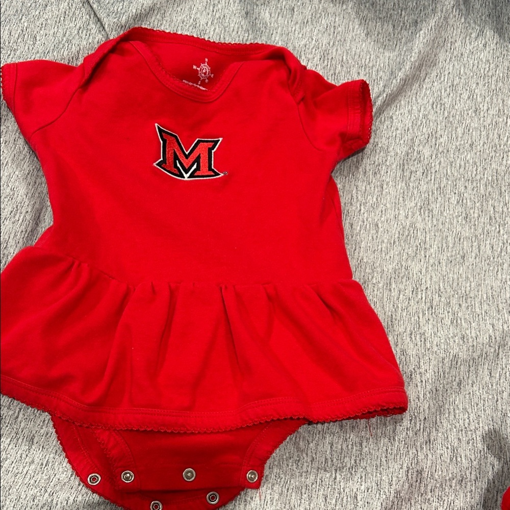 Miami Ohio Red Baby Dress Onesie